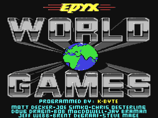 World Games title screen for Commodore 64